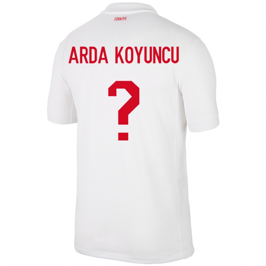 Hombre Camiseta Turquía Efe Arda Koyuncu #0 Blanco 1ª Equipación 24-26 La Camisa Chile