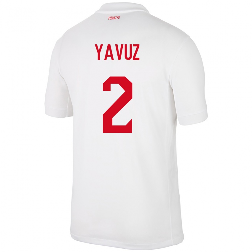 Hombre Camiseta Turquía Batuhan Yavuz #2 Blanco 1ª Equipación 24-26 La Camisa Chile