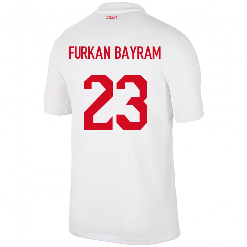 Hombre Camiseta Turquía Mert Furkan Bayram #23 Blanco 1ª Equipación 24-26 La Camisa Chile