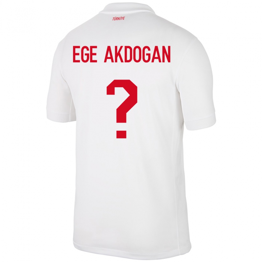 Hombre Camiseta Turquía Hasan Ege Akdoğan #0 Blanco 1ª Equipación 24-26 La Camisa Chile