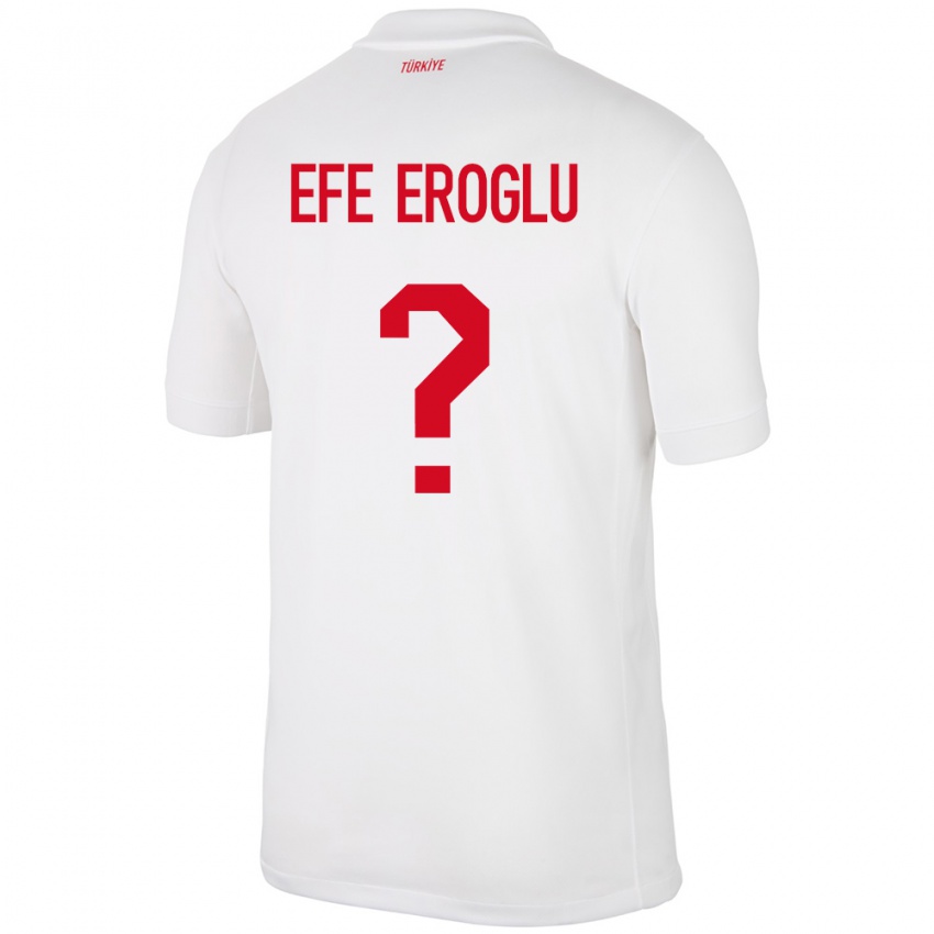 Hombre Camiseta Turquía Cem Efe Eroğlu #0 Blanco 1ª Equipación 24-26 La Camisa Chile