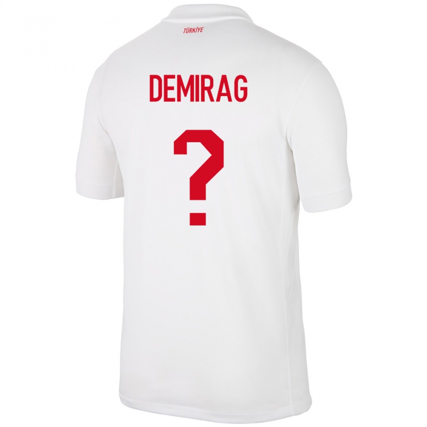 Hombre Camiseta Turquía Bilal Demirağ #0 Blanco 1ª Equipación 24-26 La Camisa Chile