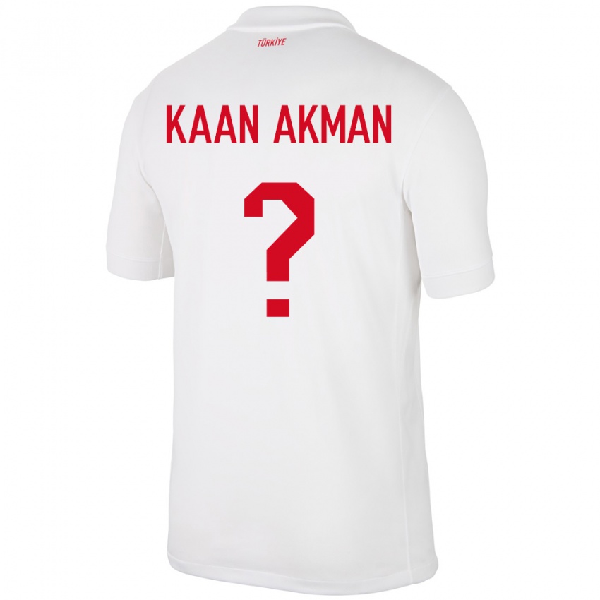 Hombre Camiseta Turquía Ege Kaan Akman #0 Blanco 1ª Equipación 24-26 La Camisa Chile