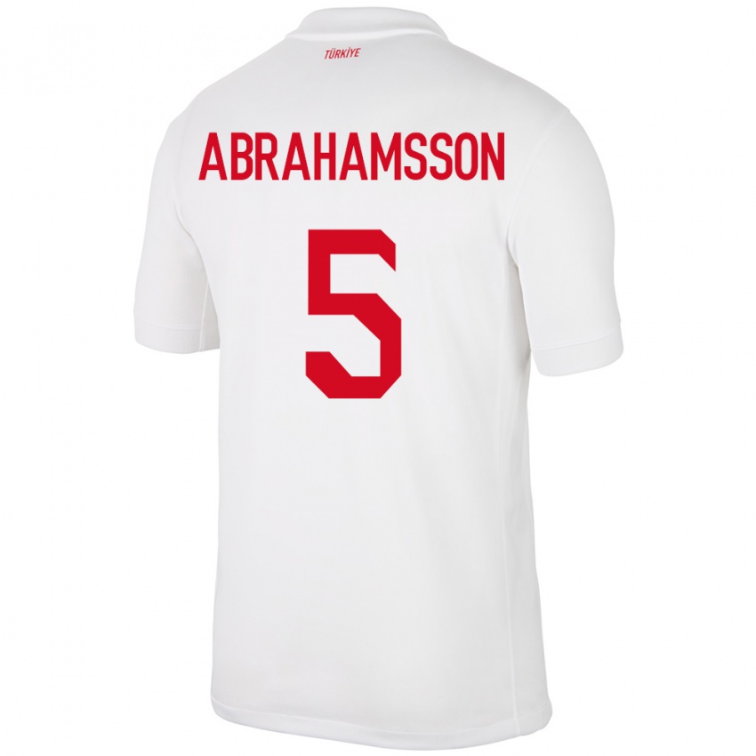 Hombre Camiseta Turquía Sejde Aylin Abrahamsson #5 Blanco 1ª Equipación 24-26 La Camisa Chile