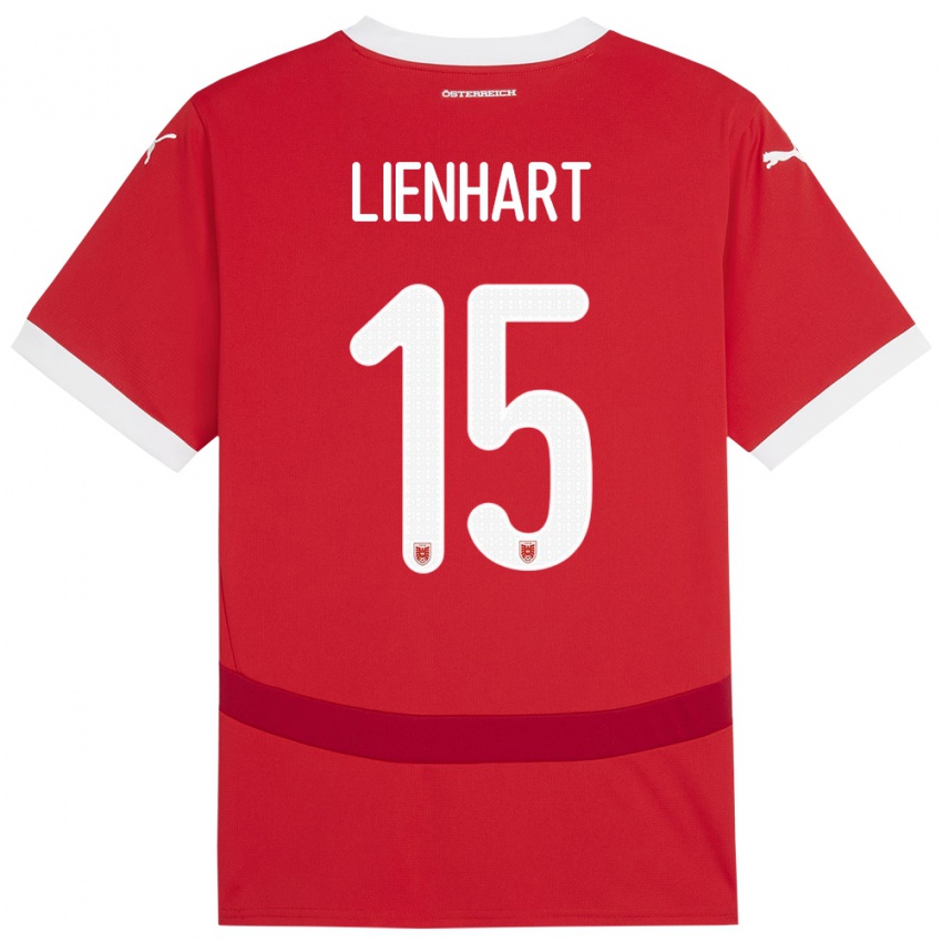 Hombre Camiseta Austria Philipp Lienhart #15 Rojo 1ª Equipación 24-26 La Camisa Chile