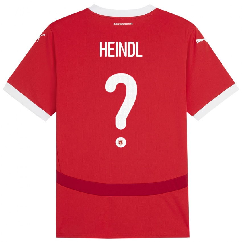 Hombre Camiseta Austria David Heindl #0 Rojo 1ª Equipación 24-26 La Camisa Chile
