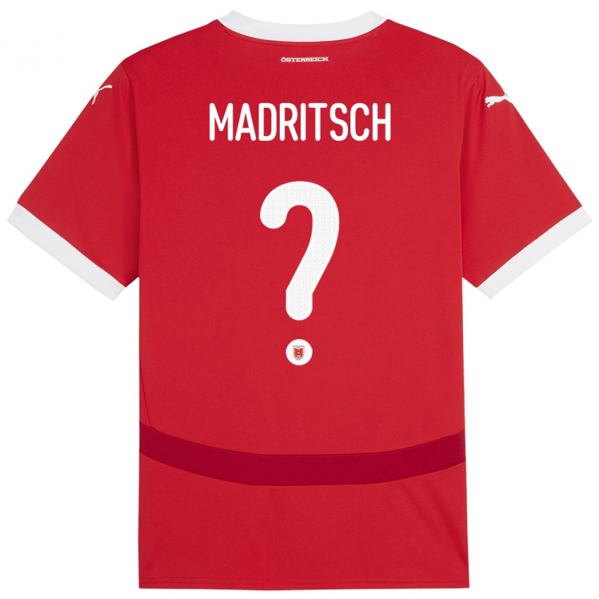 Hombre Camiseta Austria Diego Madritsch #0 Rojo 1ª Equipación 24-26 La Camisa Chile