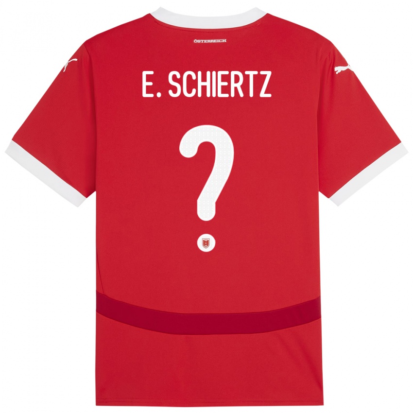 Hombre Camiseta Austria Emilio Schiertz #0 Rojo 1ª Equipación 24-26 La Camisa Chile