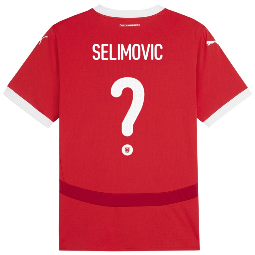 Hombre Camiseta Austria Amar Selimovic #0 Rojo 1ª Equipación 24-26 La Camisa Chile