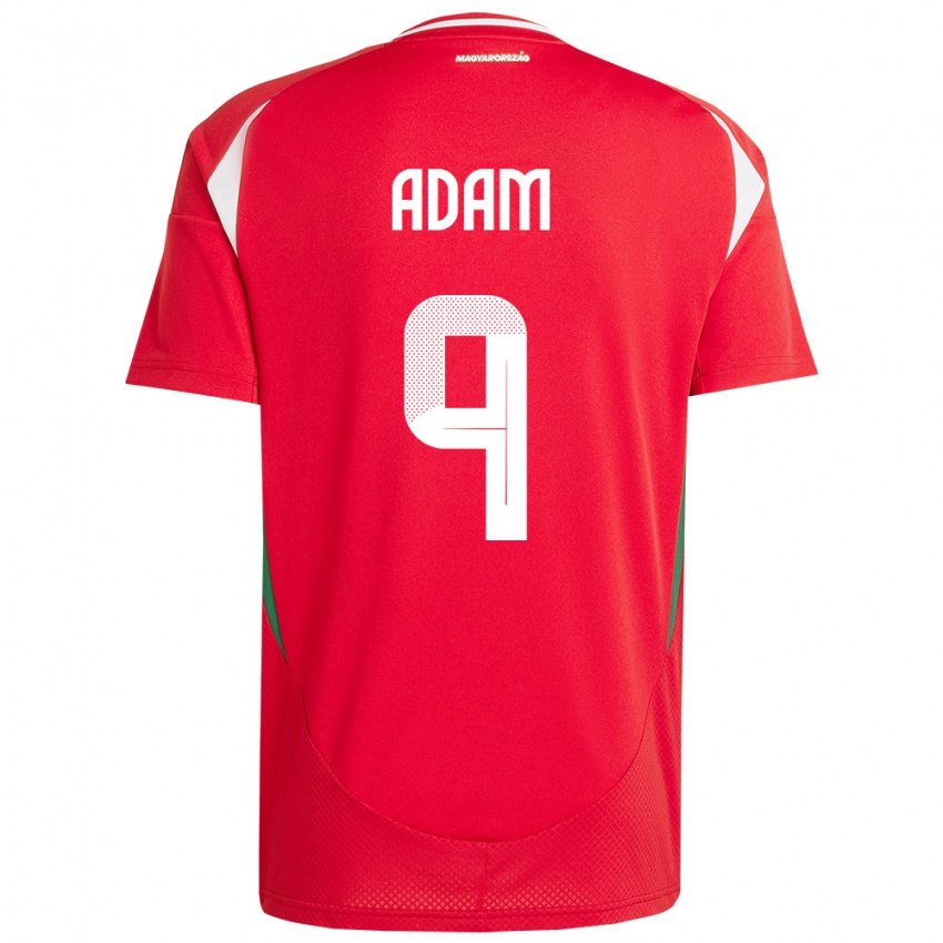 Hombre Camiseta Hungría Martin Ádám #9 Rojo 1ª Equipación 24-26 La Camisa Chile