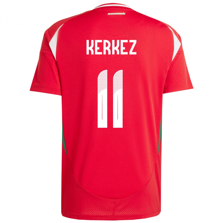 Hombre Camiseta Hungría Milos Kerkez #11 Rojo 1ª Equipación 24-26 La Camisa Chile