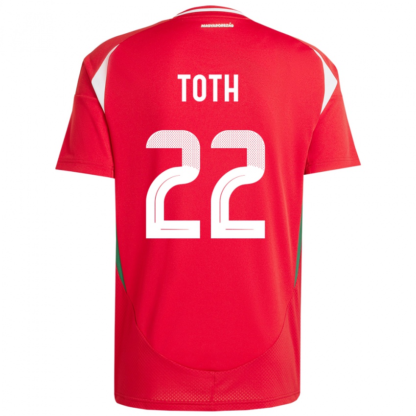 Hombre Camiseta Hungría Balázs Tóth #22 Rojo 1ª Equipación 24-26 La Camisa Chile