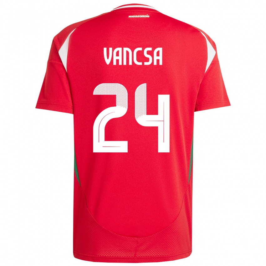 Hombre Camiseta Hungría Zalán Vancsa #24 Rojo 1ª Equipación 24-26 La Camisa Chile