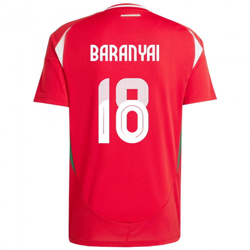 Hombre Camiseta Hungría Nimród Baranyai #18 Rojo 1ª Equipación 24-26 La Camisa Chile