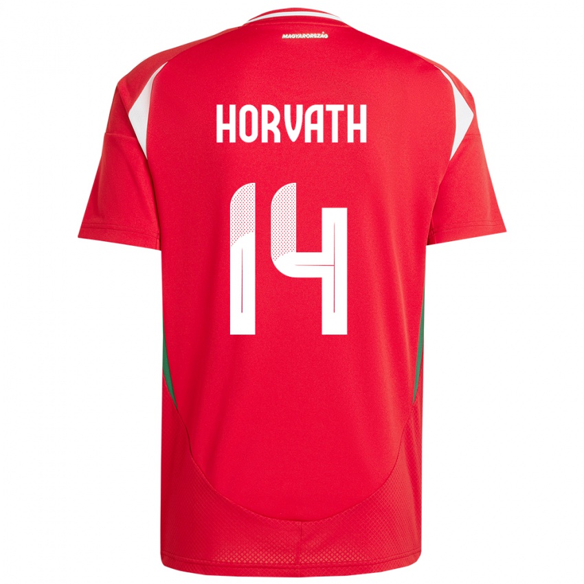 Hombre Camiseta Hungría Artúr Horváth #14 Rojo 1ª Equipación 24-26 La Camisa Chile