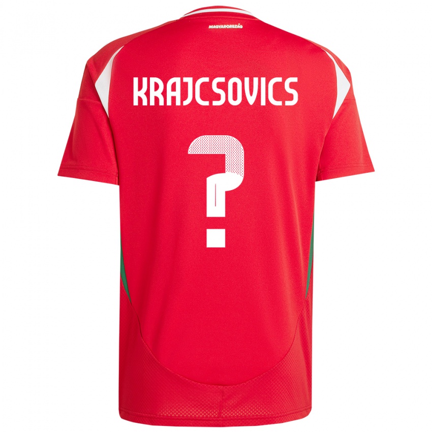 Hombre Camiseta Hungría Ábel Krajcsovics #0 Rojo 1ª Equipación 24-26 La Camisa Chile