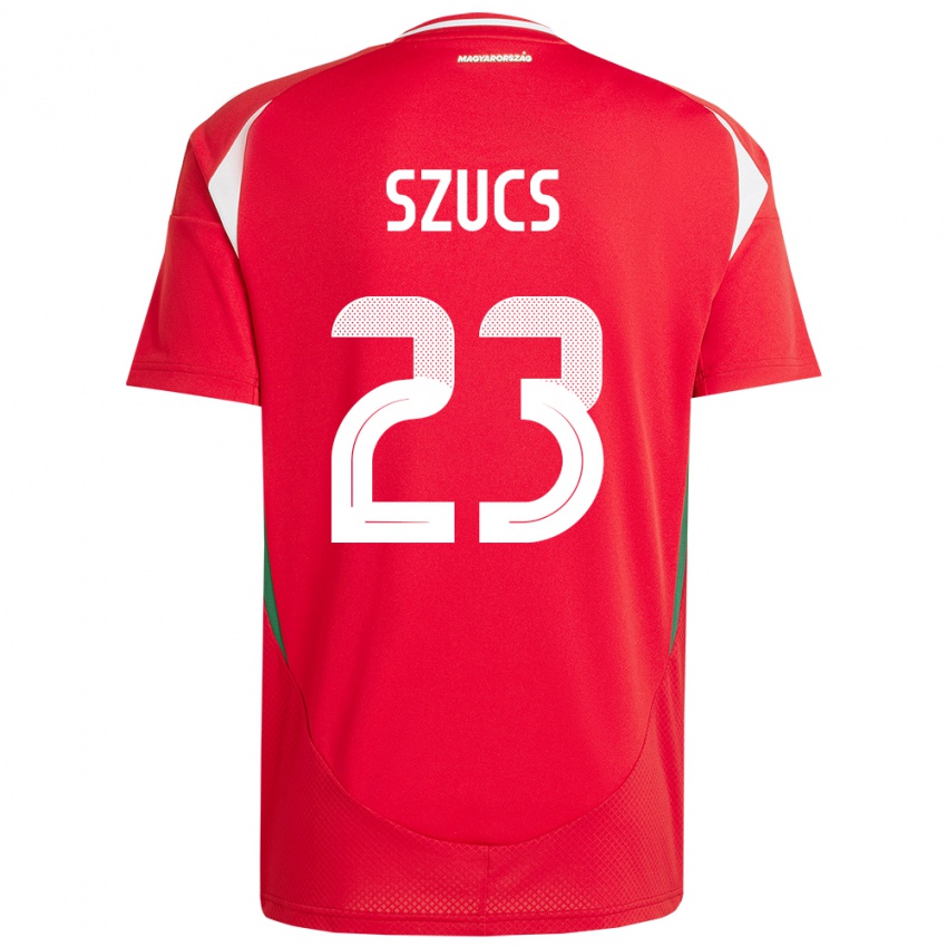 Hombre Camiseta Hungría Tamás Szűcs #23 Rojo 1ª Equipación 24-26 La Camisa Chile