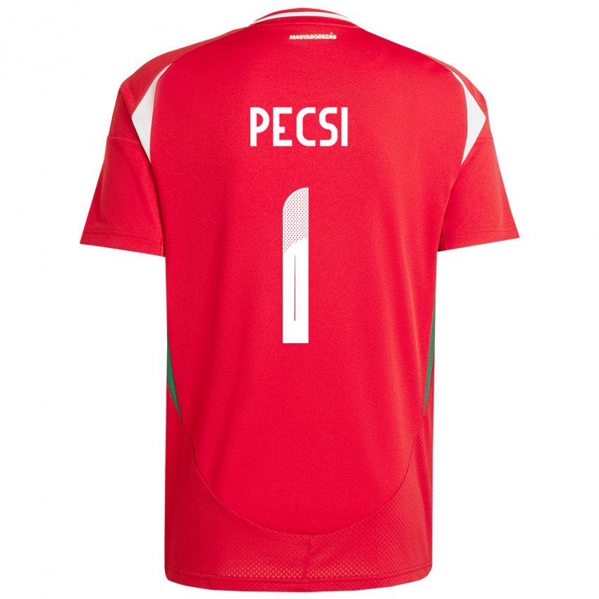 Hombre Camiseta Hungría Ármin Pécsi #1 Rojo 1ª Equipación 24-26 La Camisa Chile