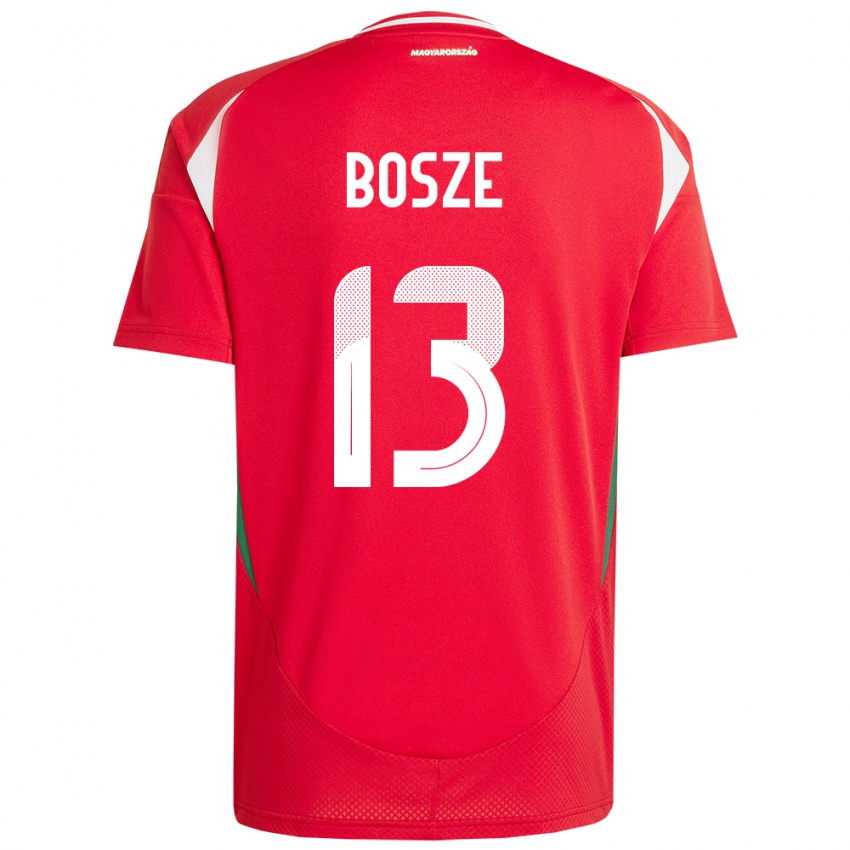 Hombre Camiseta Hungría Levente Bősze #13 Rojo 1ª Equipación 24-26 La Camisa Chile