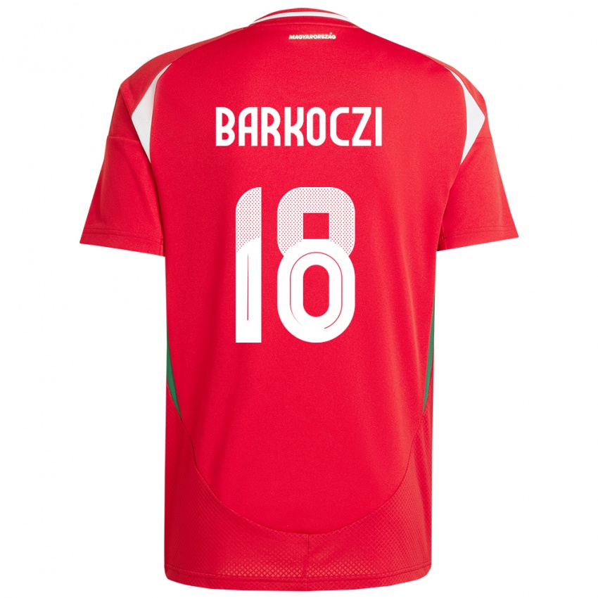 Hombre Camiseta Hungría Barnabás Barkóczi #18 Rojo 1ª Equipación 24-26 La Camisa Chile