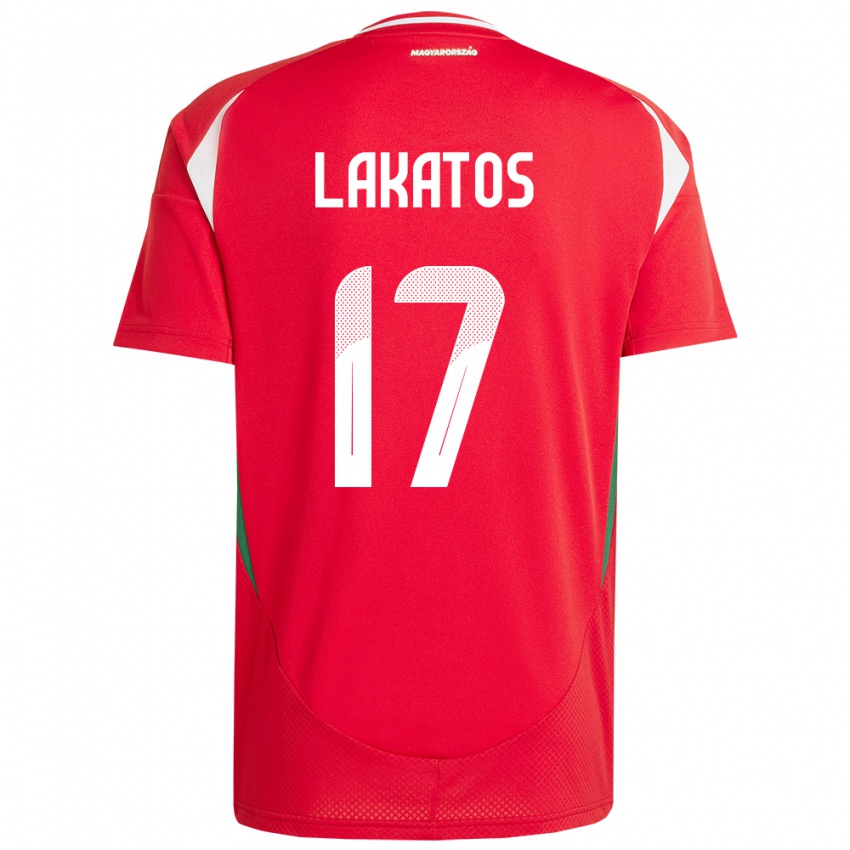 Hombre Camiseta Hungría Noel Lakatos #17 Rojo 1ª Equipación 24-26 La Camisa Chile