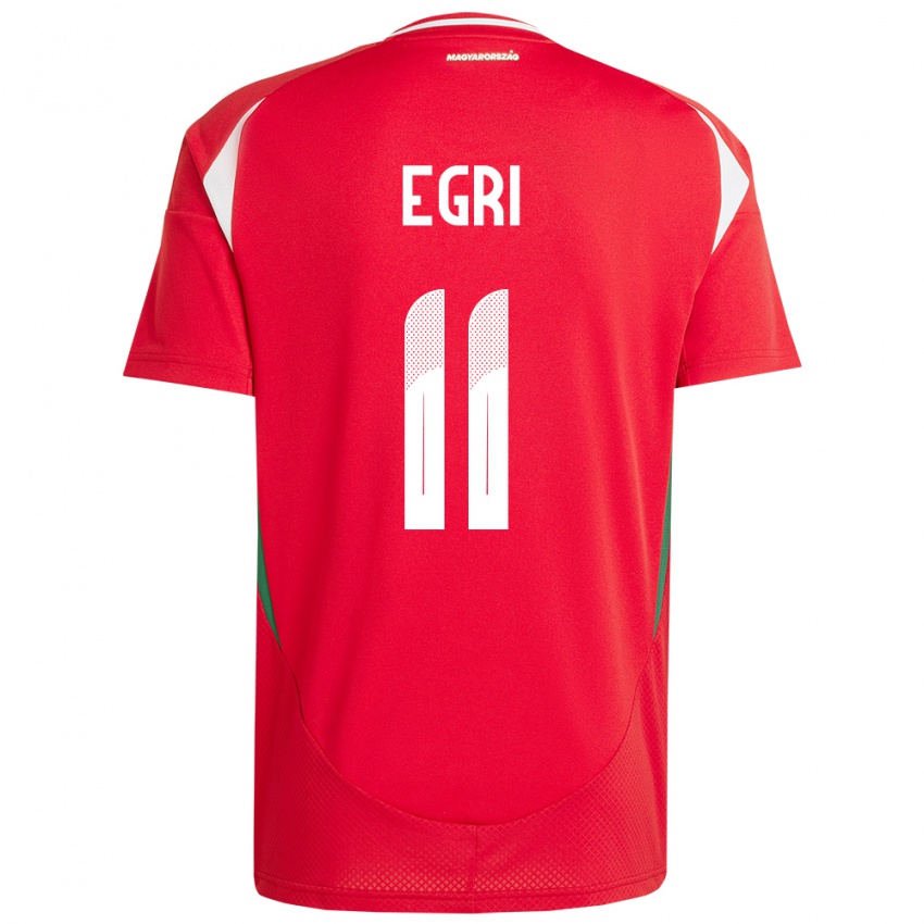 Hombre Camiseta Hungría Imre Egri #11 Rojo 1ª Equipación 24-26 La Camisa Chile