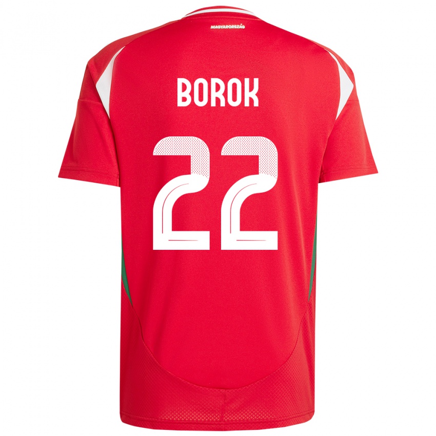 Hombre Camiseta Hungría Dorina Borók #22 Rojo 1ª Equipación 24-26 La Camisa Chile