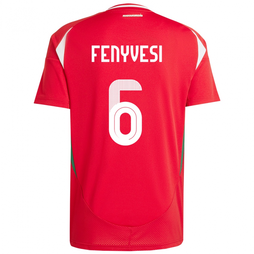 Hombre Camiseta Hungría Evelin Fenyvesi #6 Rojo 1ª Equipación 24-26 La Camisa Chile