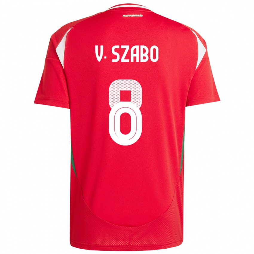 Hombre Camiseta Hungría Viktória Szabó #8 Rojo 1ª Equipación 24-26 La Camisa Chile