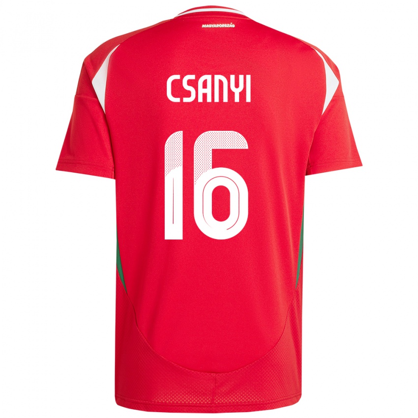 Hombre Camiseta Hungría Diána Csányi #16 Rojo 1ª Equipación 24-26 La Camisa Chile