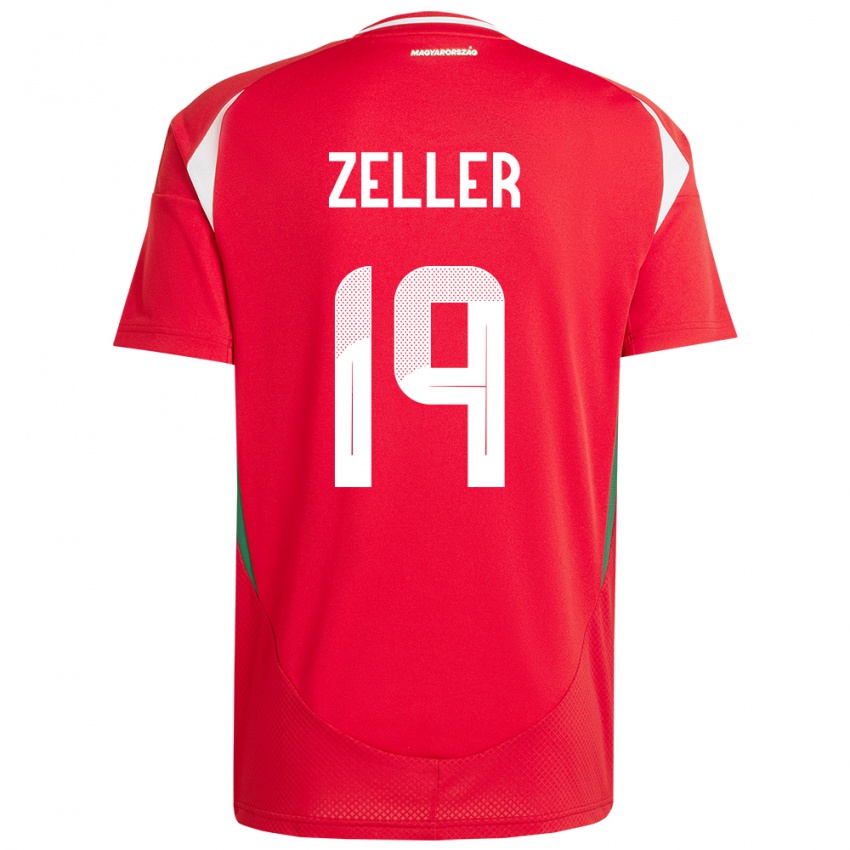 Hombre Camiseta Hungría Dóra Zeller #19 Rojo 1ª Equipación 24-26 La Camisa Chile