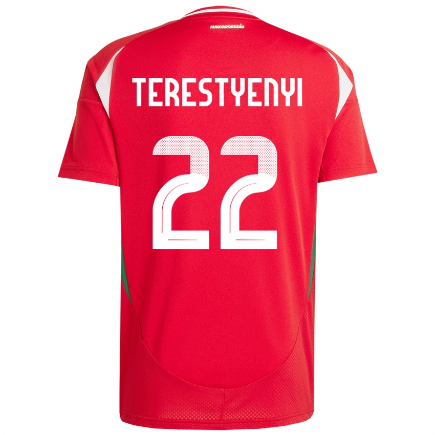 Hombre Camiseta Hungría Anna Terestyényi #22 Rojo 1ª Equipación 24-26 La Camisa Chile