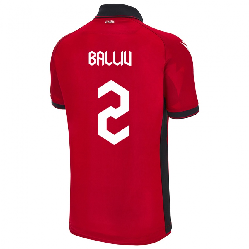 Hombre Camiseta Albania Iván Balliu #2 Rojo 1ª Equipación 24-26 La Camisa Chile