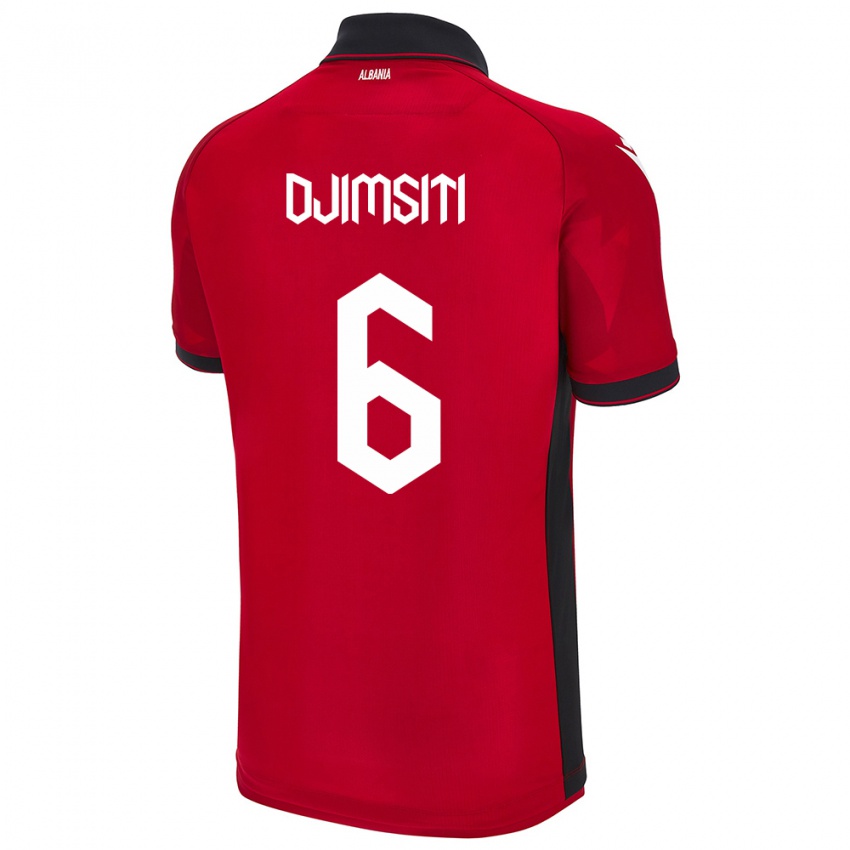 Hombre Camiseta Albania Berat Djimsiti #6 Rojo 1ª Equipación 24-26 La Camisa Chile