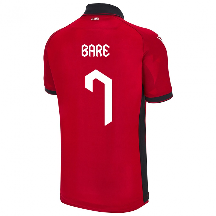 Hombre Camiseta Albania Keidi Bare #7 Rojo 1ª Equipación 24-26 La Camisa Chile