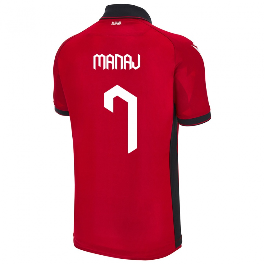 Hombre Camiseta Albania Rey Manaj #7 Rojo 1ª Equipación 24-26 La Camisa Chile