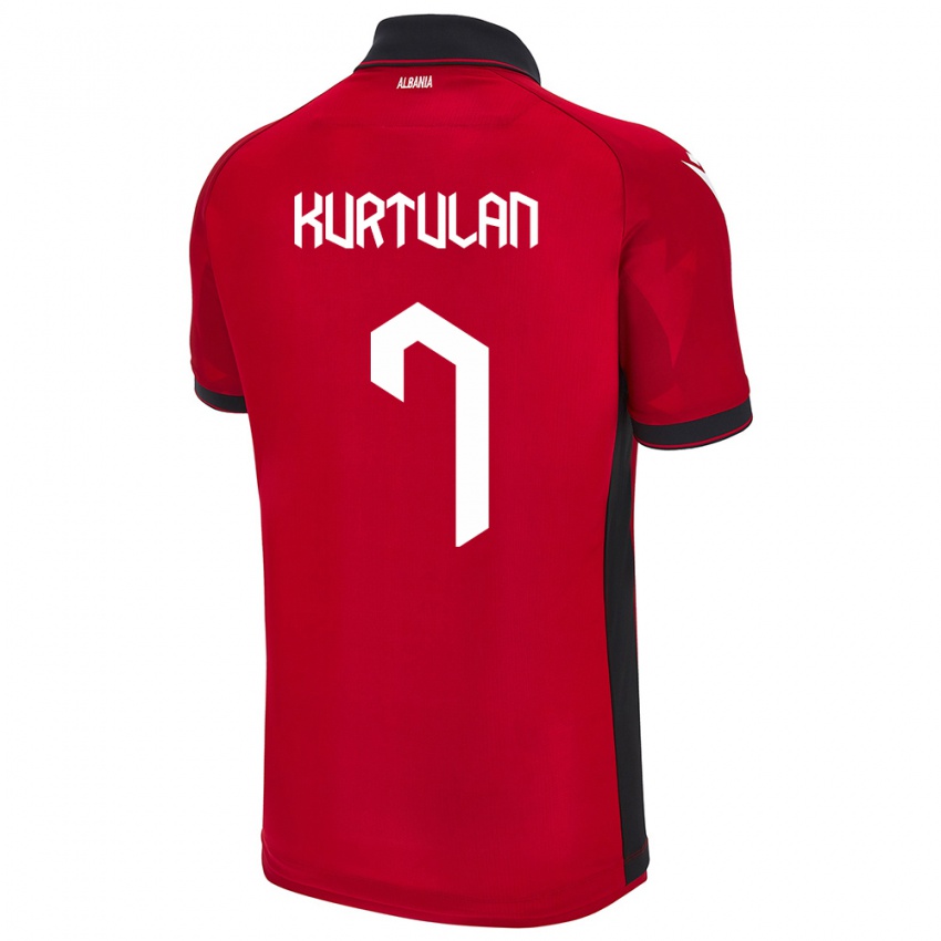 Hombre Camiseta Albania Arda Kurtulan #7 Rojo 1ª Equipación 24-26 La Camisa Chile