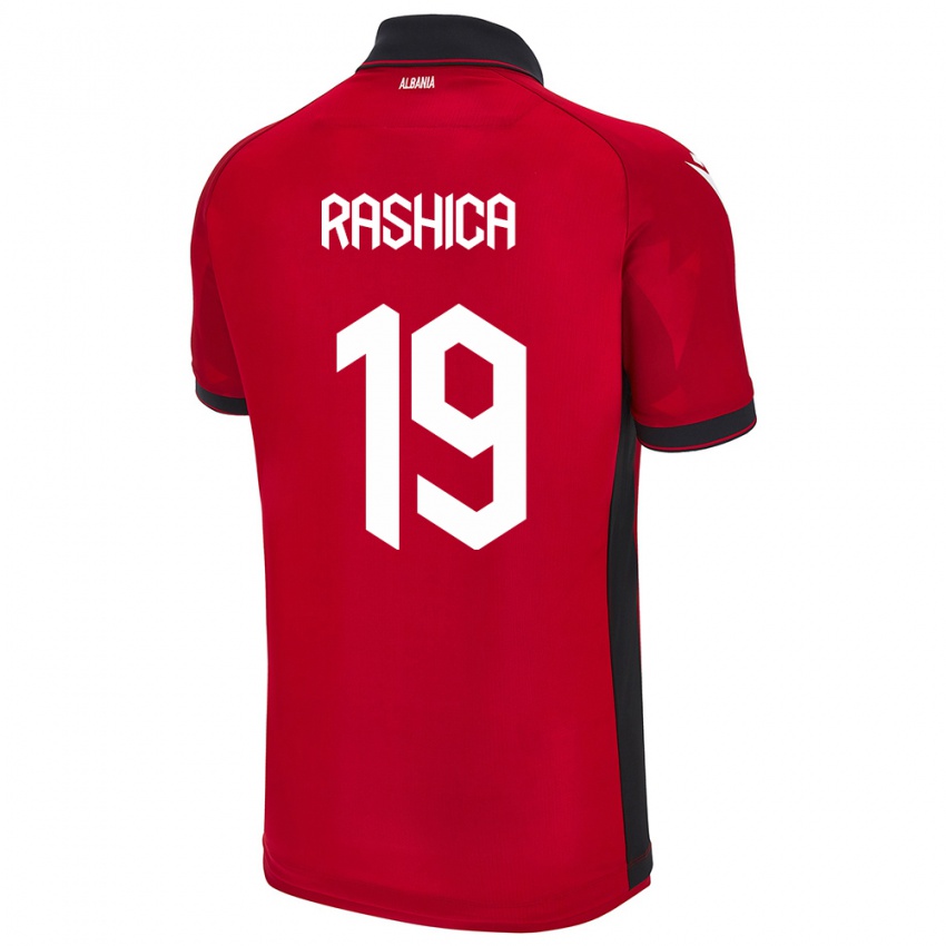 Hombre Camiseta Albania Ermir Rashica #19 Rojo 1ª Equipación 24-26 La Camisa Chile