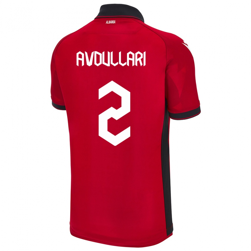 Hombre Camiseta Albania Davide Avdullari #2 Rojo 1ª Equipación 24-26 La Camisa Chile