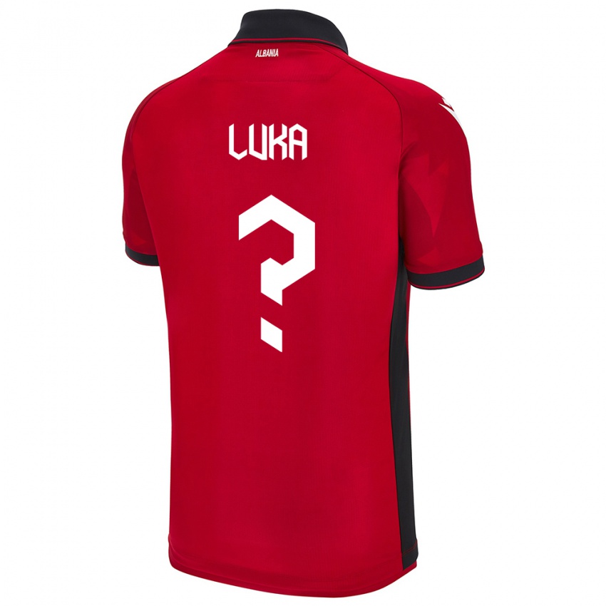 Hombre Camiseta Albania Majkol Luka #0 Rojo 1ª Equipación 24-26 La Camisa Chile