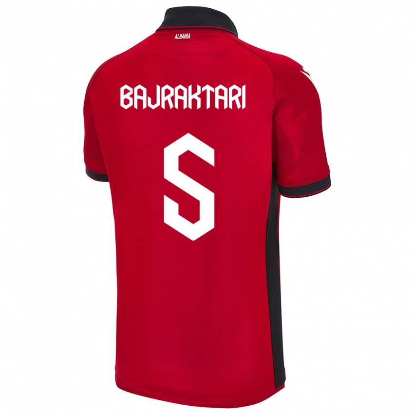 Hombre Camiseta Albania Arbiona Bajraktari #5 Rojo 1ª Equipación 24-26 La Camisa Chile