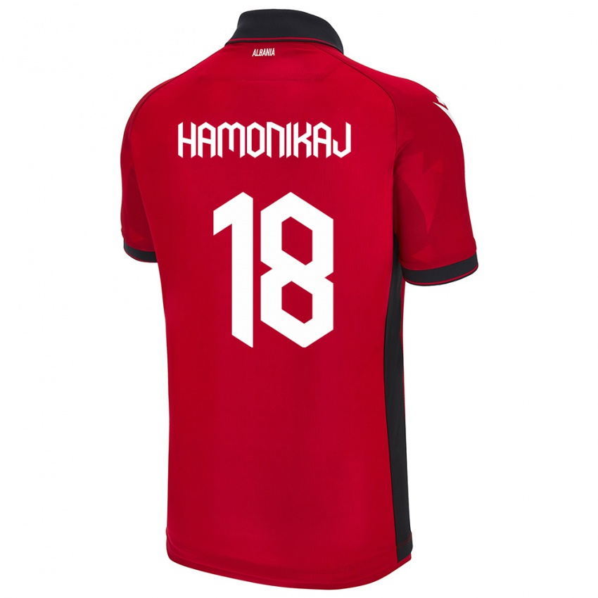 Hombre Camiseta Albania Klea Hamonikaj #18 Rojo 1ª Equipación 24-26 La Camisa Chile