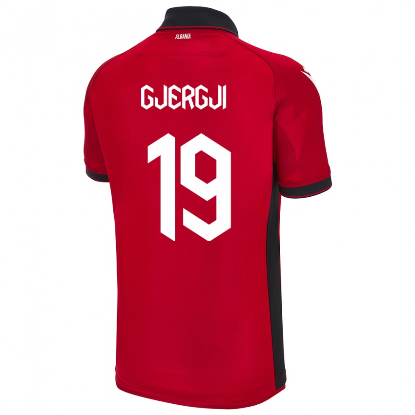 Hombre Camiseta Albania Matilda Gjergji #19 Rojo 1ª Equipación 24-26 La Camisa Chile