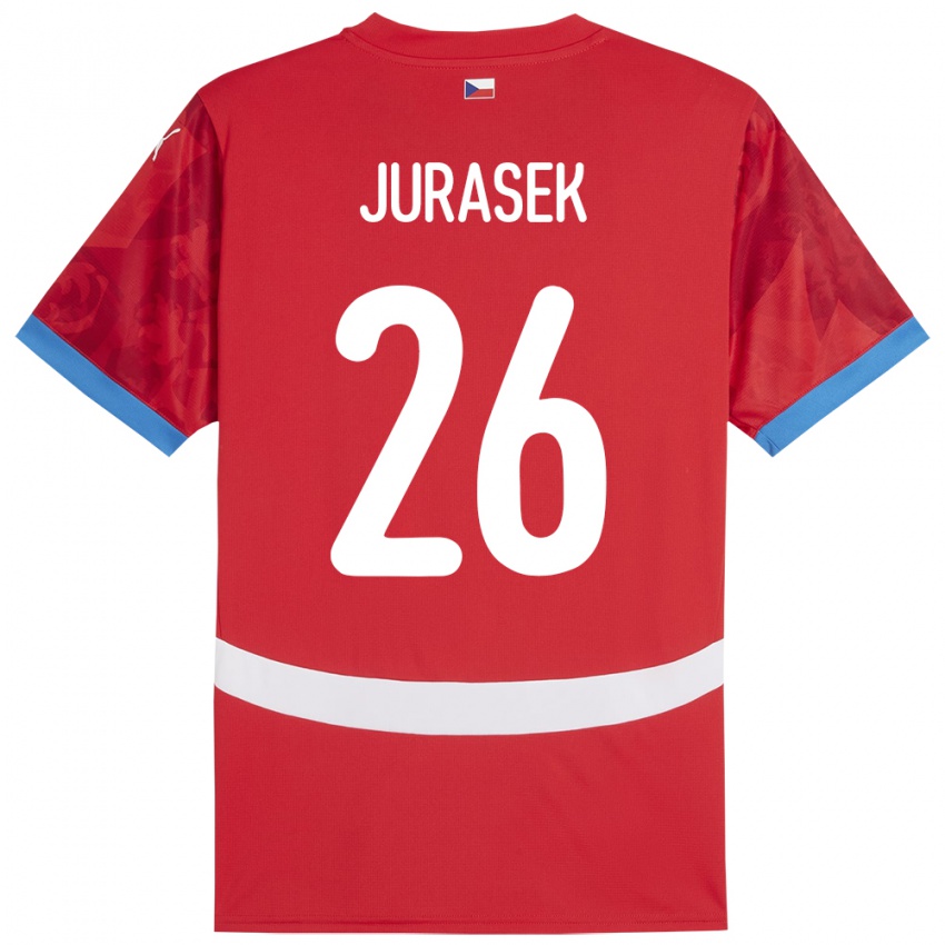 Hombre Camiseta Chequia Matej Jurasek #26 Rojo 1ª Equipación 24-26 La Camisa Chile