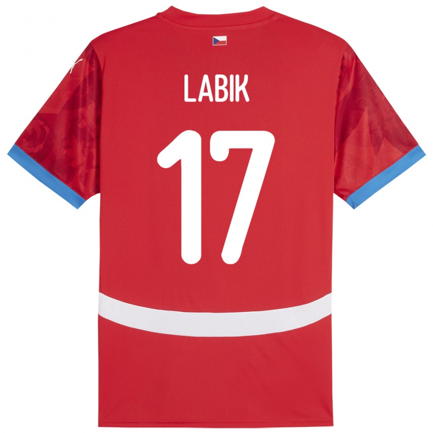Hombre Camiseta Chequia Albert Labik #17 Rojo 1ª Equipación 24-26 La Camisa Chile