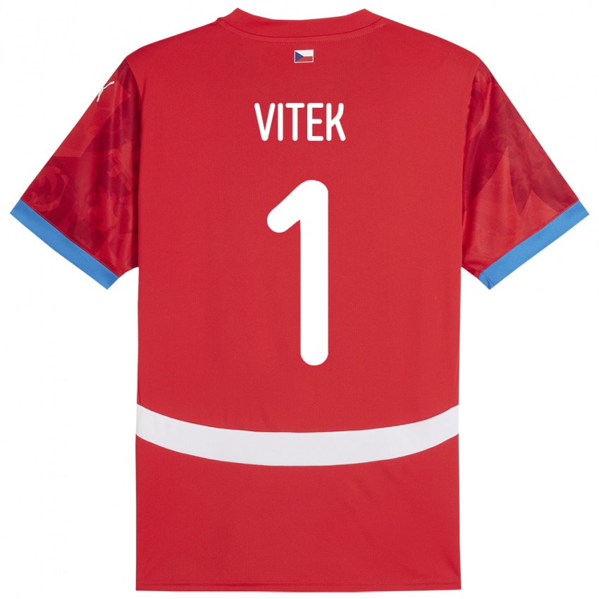 Hombre Camiseta Chequia Radek Vitek #1 Rojo 1ª Equipación 24-26 La Camisa Chile