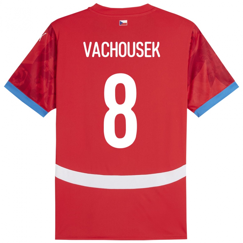 Hombre Camiseta Chequia Tadeas Vachousek #8 Rojo 1ª Equipación 24-26 La Camisa Chile