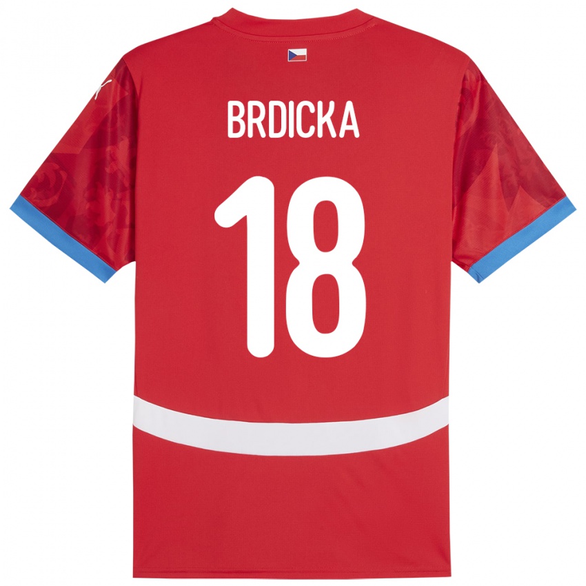 Hombre Camiseta Chequia Filip Brdicka #18 Rojo 1ª Equipación 24-26 La Camisa Chile