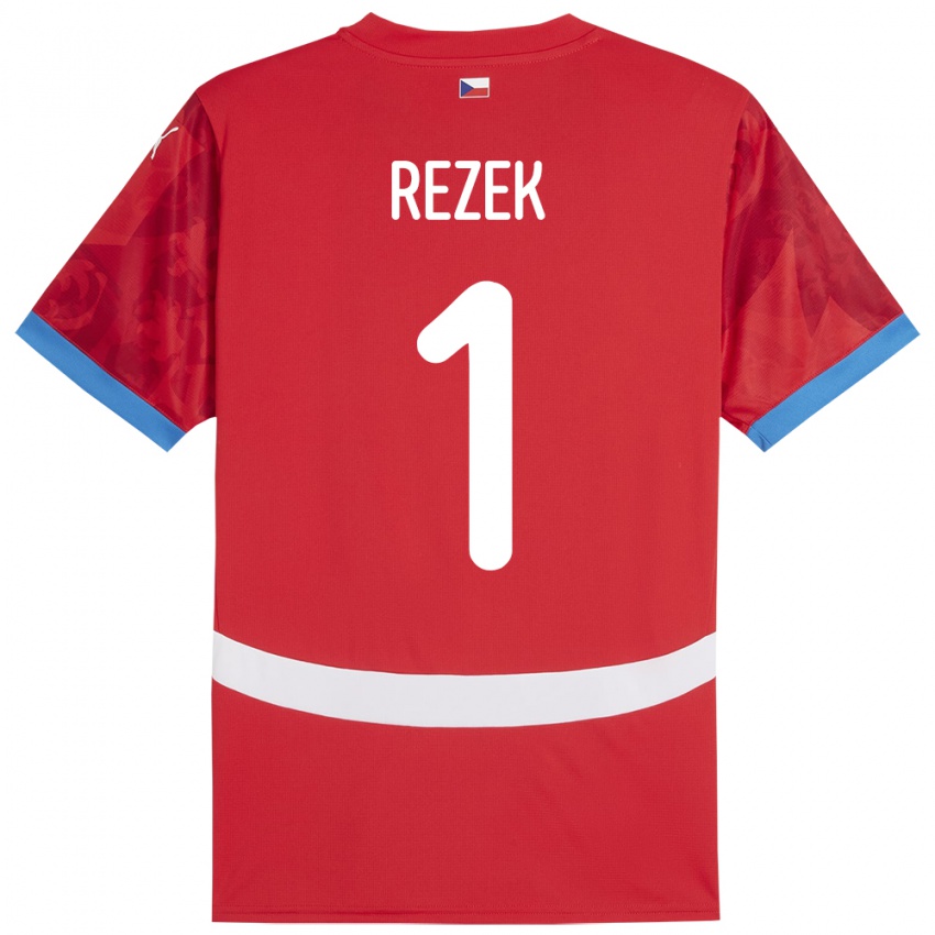 Hombre Camiseta Chequia Adam Rezek #1 Rojo 1ª Equipación 24-26 La Camisa Chile