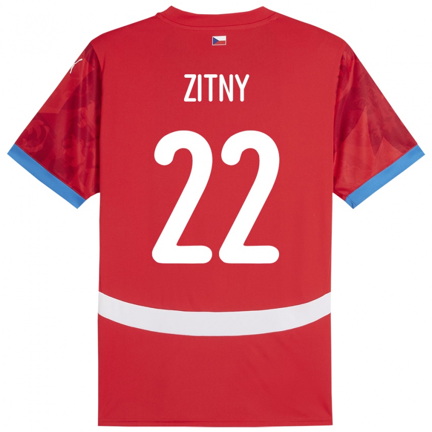 Hombre Camiseta Chequia Matej Zitny #22 Rojo 1ª Equipación 24-26 La Camisa Chile